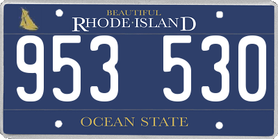 RI license plate 953530