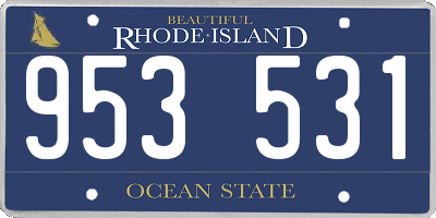 RI license plate 953531