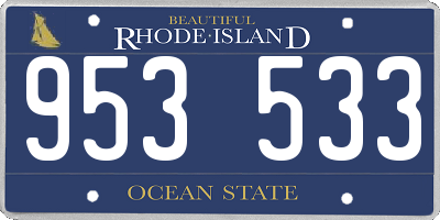 RI license plate 953533