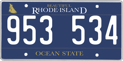 RI license plate 953534