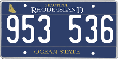 RI license plate 953536