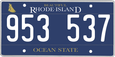 RI license plate 953537