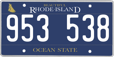 RI license plate 953538