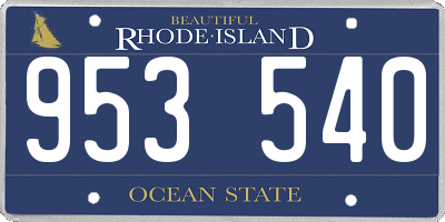 RI license plate 953540
