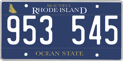 RI license plate 953545