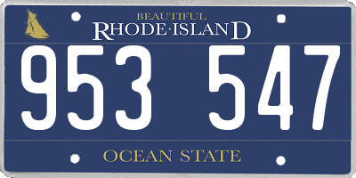 RI license plate 953547