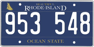 RI license plate 953548