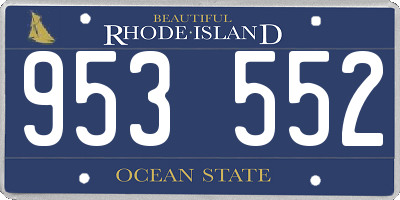 RI license plate 953552