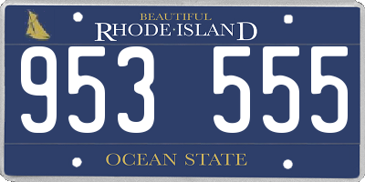 RI license plate 953555