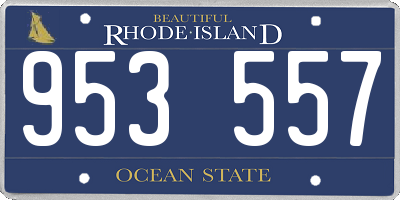 RI license plate 953557