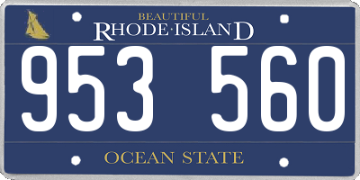 RI license plate 953560