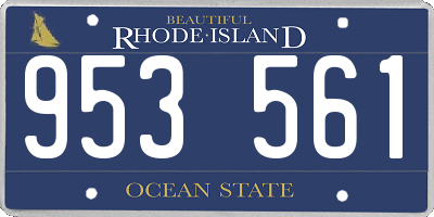 RI license plate 953561