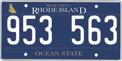 RI license plate 953563