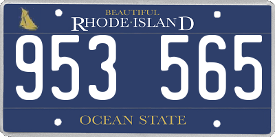 RI license plate 953565