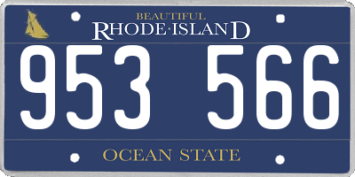 RI license plate 953566