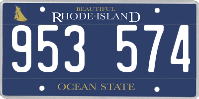 RI license plate 953574