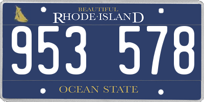 RI license plate 953578