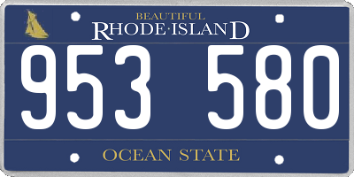 RI license plate 953580