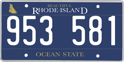 RI license plate 953581