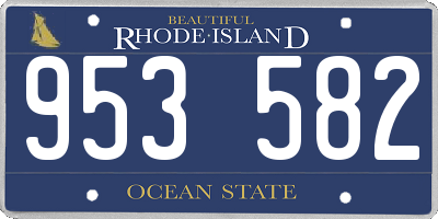 RI license plate 953582