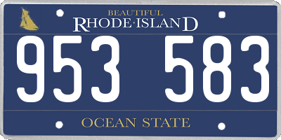 RI license plate 953583