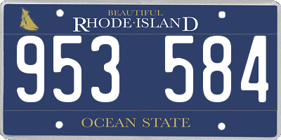 RI license plate 953584