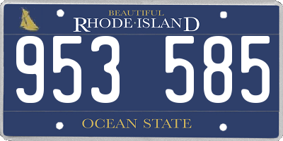 RI license plate 953585