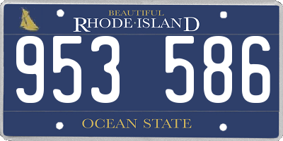 RI license plate 953586