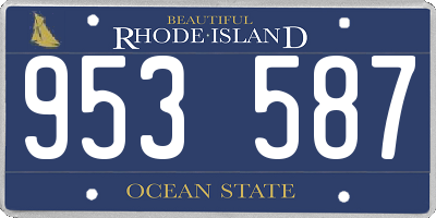 RI license plate 953587