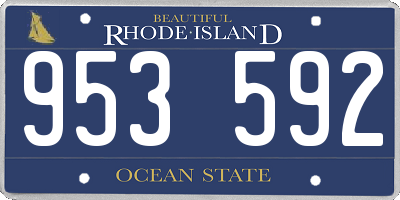 RI license plate 953592