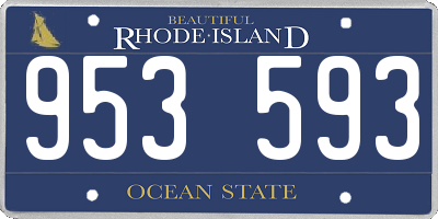 RI license plate 953593