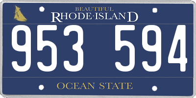 RI license plate 953594