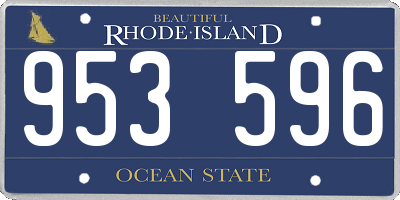 RI license plate 953596