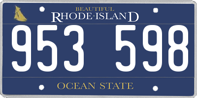 RI license plate 953598