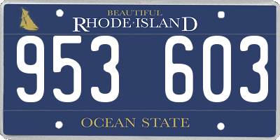 RI license plate 953603