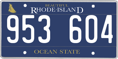 RI license plate 953604