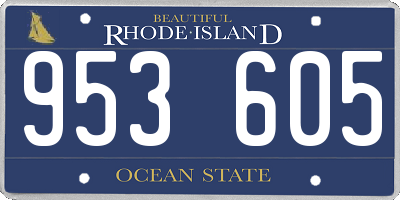 RI license plate 953605