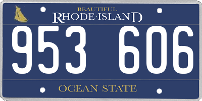 RI license plate 953606