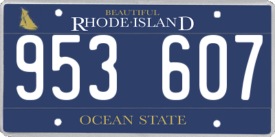 RI license plate 953607