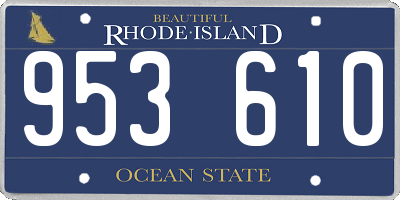 RI license plate 953610