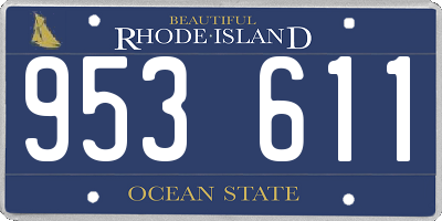 RI license plate 953611