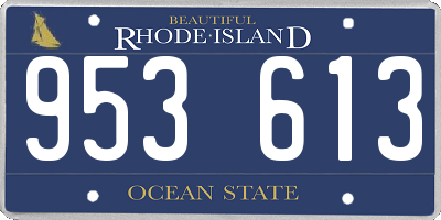 RI license plate 953613