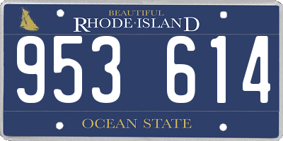 RI license plate 953614