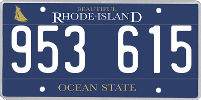 RI license plate 953615
