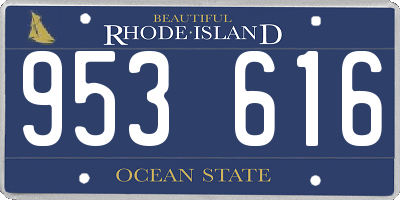 RI license plate 953616