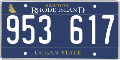 RI license plate 953617