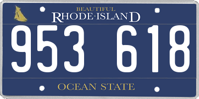 RI license plate 953618