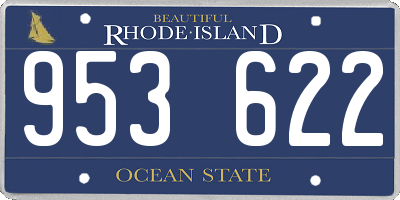 RI license plate 953622