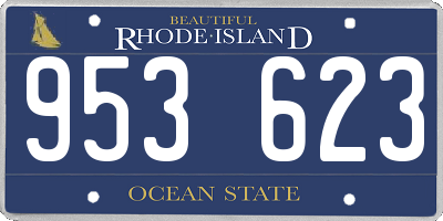 RI license plate 953623