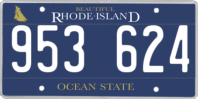 RI license plate 953624